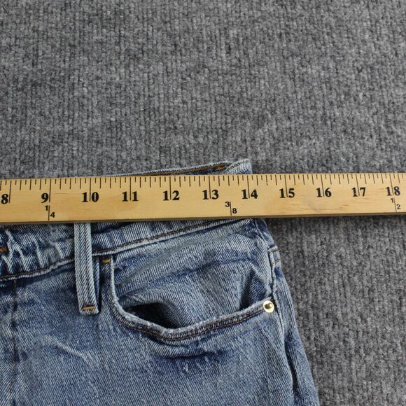 Frame Jeans Womens 29 Le High Flare Crystal Shores Rips Distressed Blue Boho - Picture 10 of 15